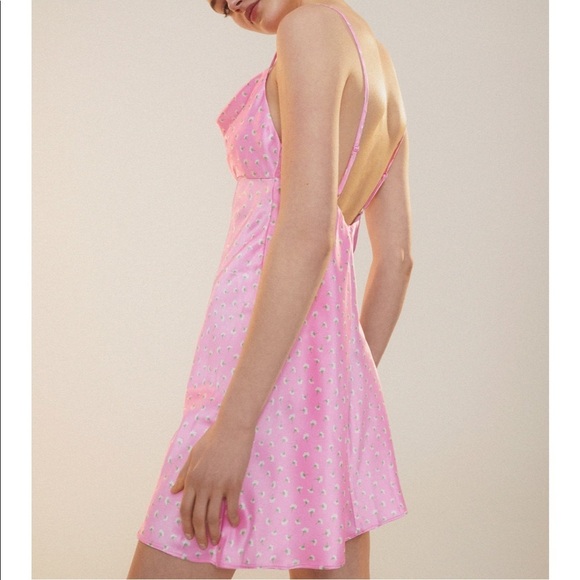 ZARA Satin Effect Floral Print Dress BNWT - Picture 6 of 8